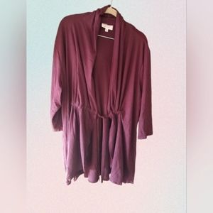 Prescott New York Loose Belted Jacket in Maroon- 3X- NWT